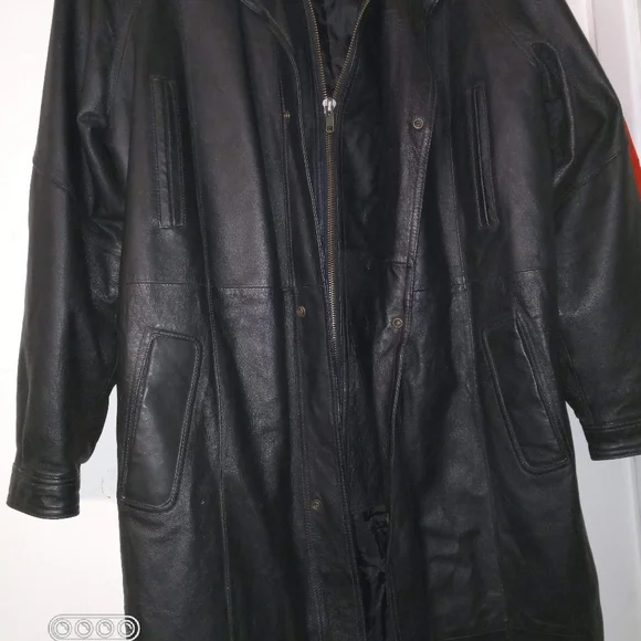 COPY - Charles Klein Black Leather Trench